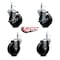 Service Caster 4'' Soft Rubber Wheel Swivel 7/16'' Grip Ring Stem Caster Set 2 Brakes, 4PK SCC-GR20S414-SRS-TLB-716138-2-S-2 - alternate 4